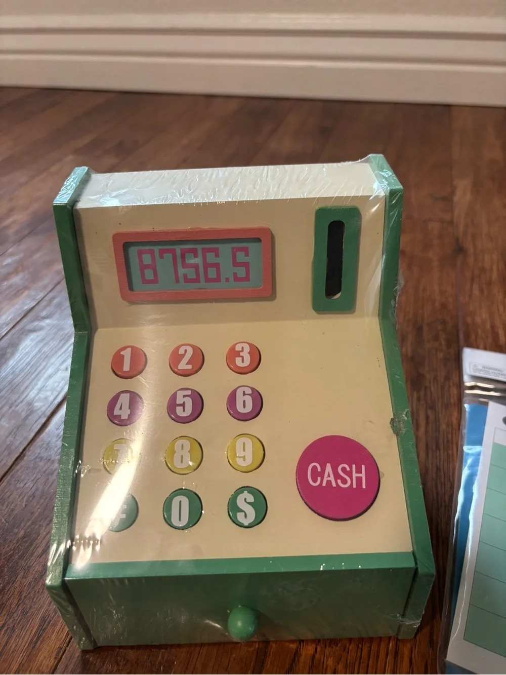 Wooden Toy Cash Register Waitress Waiter Pad Guest Check Play Set Pretend